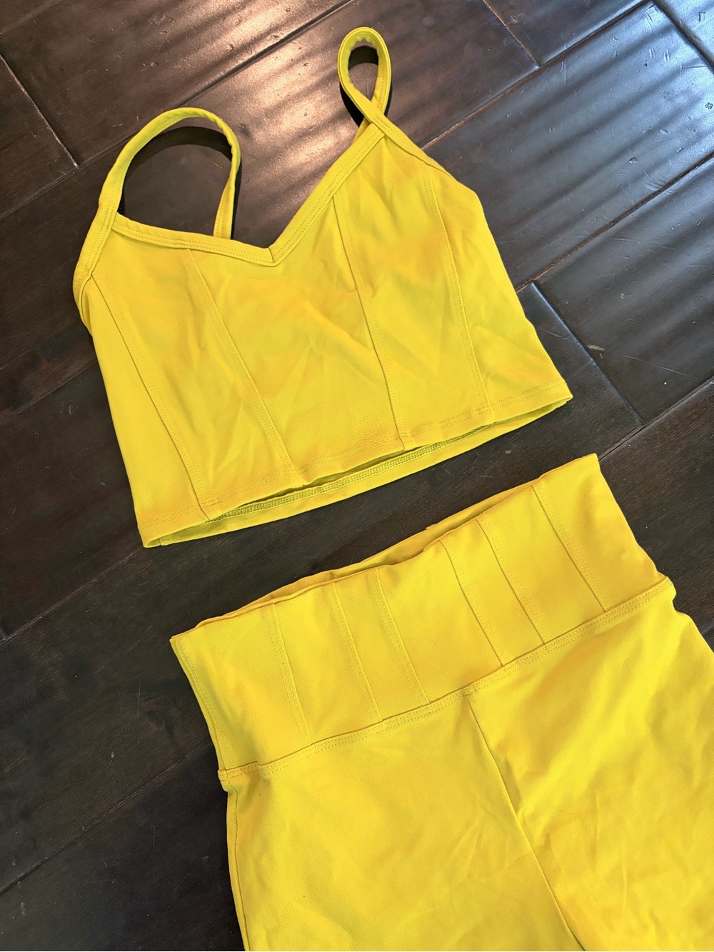 Live The Process Yellow Bralette & High-Waist Leggings Set